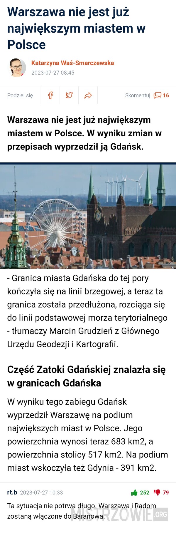 Największe miasto w Polsce –  