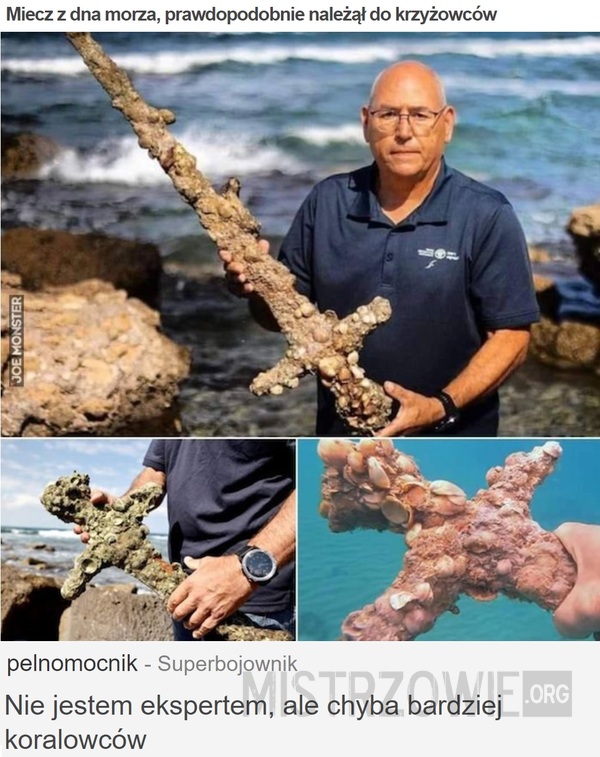Miecz z dna morza, prawdopodobnie należął do krzyżowców –  