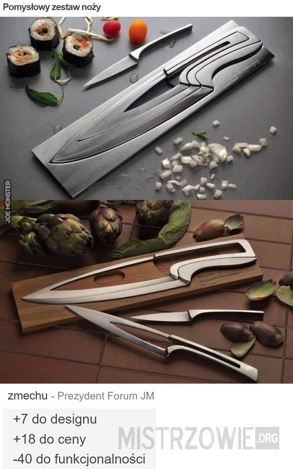 Pomysłowy zestaw noży –  